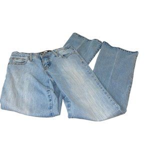 Vintage R4R Rave Flare Jeans Size 7 Light Wash Distressed Hems
